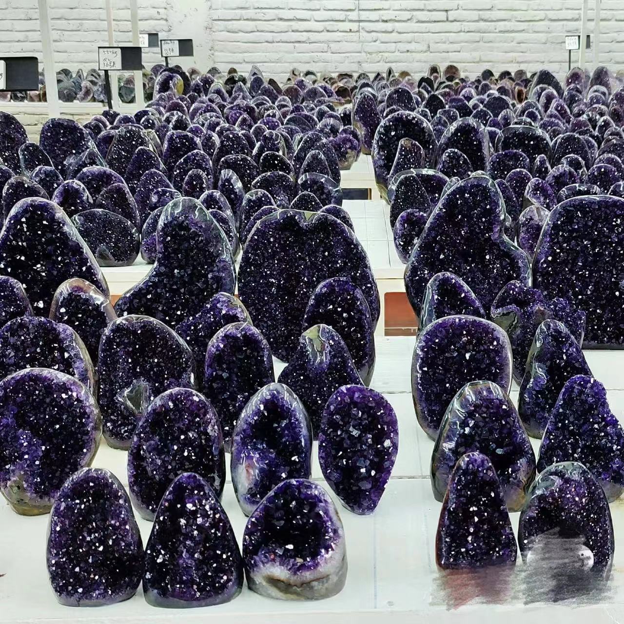 【倾城水晶】不满30元无底座天然紫水晶簇晶镇居家办公玄关摆件
