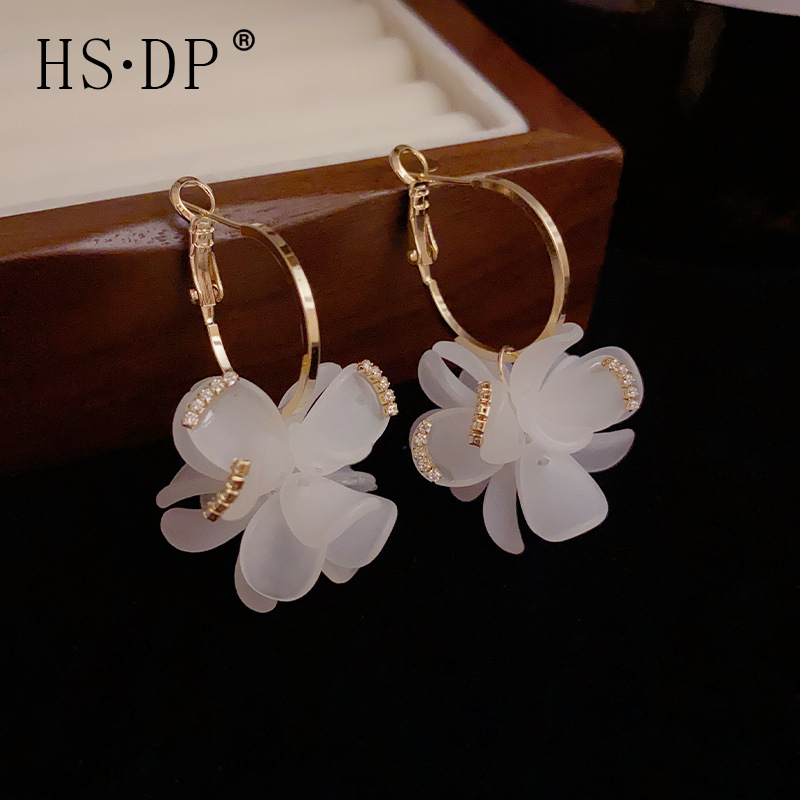 合金耳饰 时尚大气网红推荐设计气质高档花朵耳环耳扣女时尚饰品