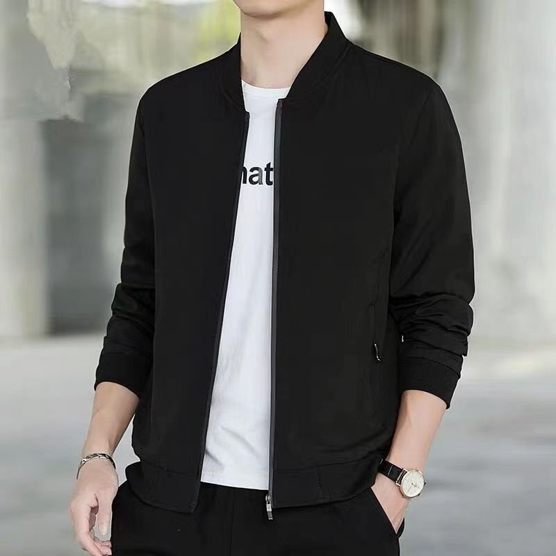 男士高档外套2023春秋季爆款棒球服韩版中青年男装帅气时尚男夹克
