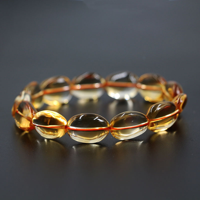 正品8A收藏级巴西黄水晶手链手串男女情侣本命年招财黄宝石饰品礼