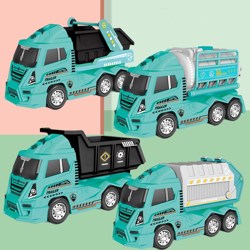 大号环卫垃圾运输车清扫洒水扫地车玩具惯性清洁车模型