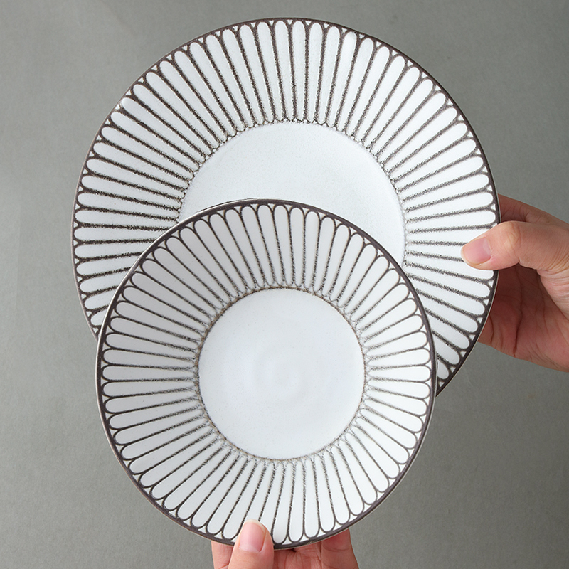 清仓金【2件套】日本进口美浓烧光彩煮物钵17cm+深盘22cm