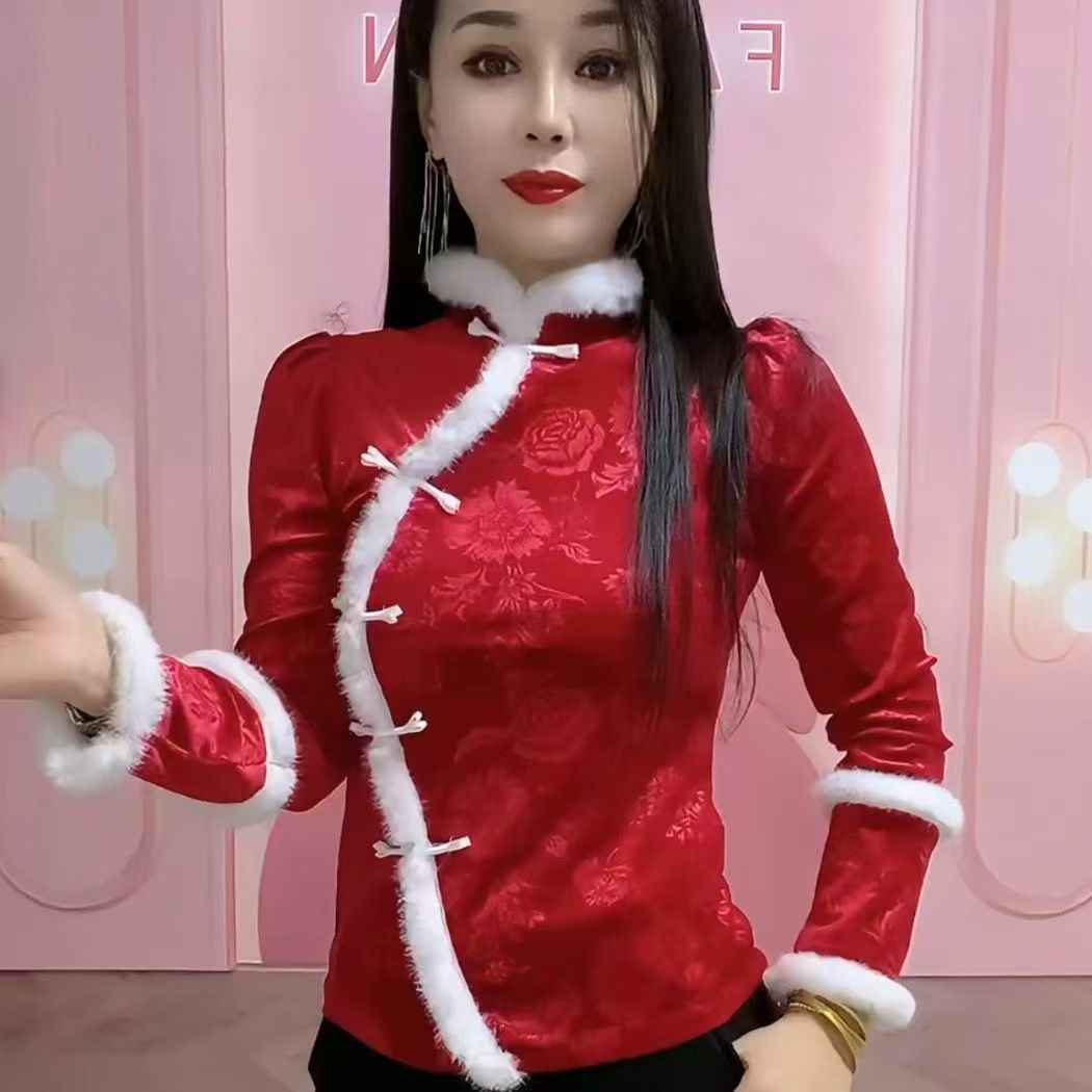 【小芳演绎用品店】新款冬季长袖衬衫国风时尚修身百搭洋气上衣