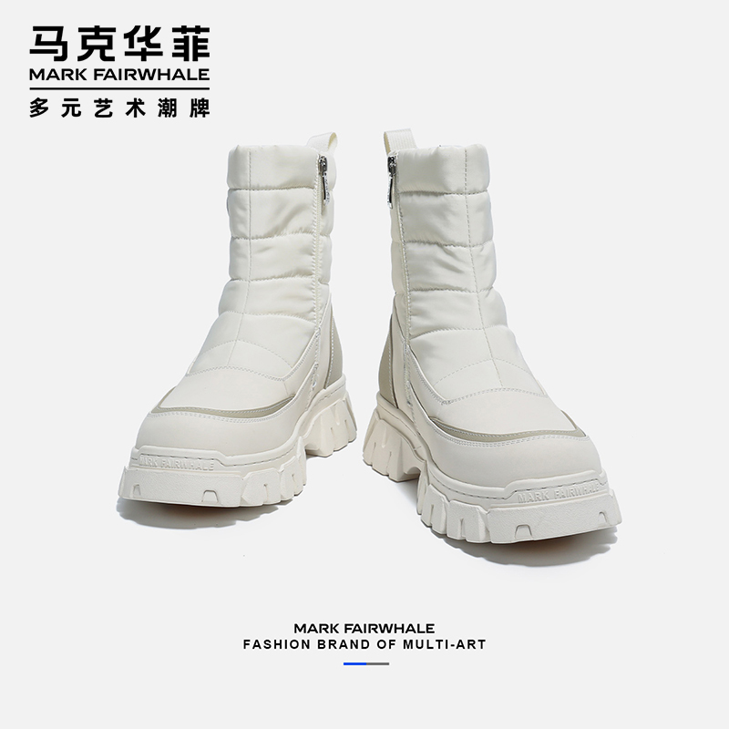 马克华菲男士户外雪地靴加绒加厚冬季防滑保暖棉鞋东北棉靴滑雪鞋商品图