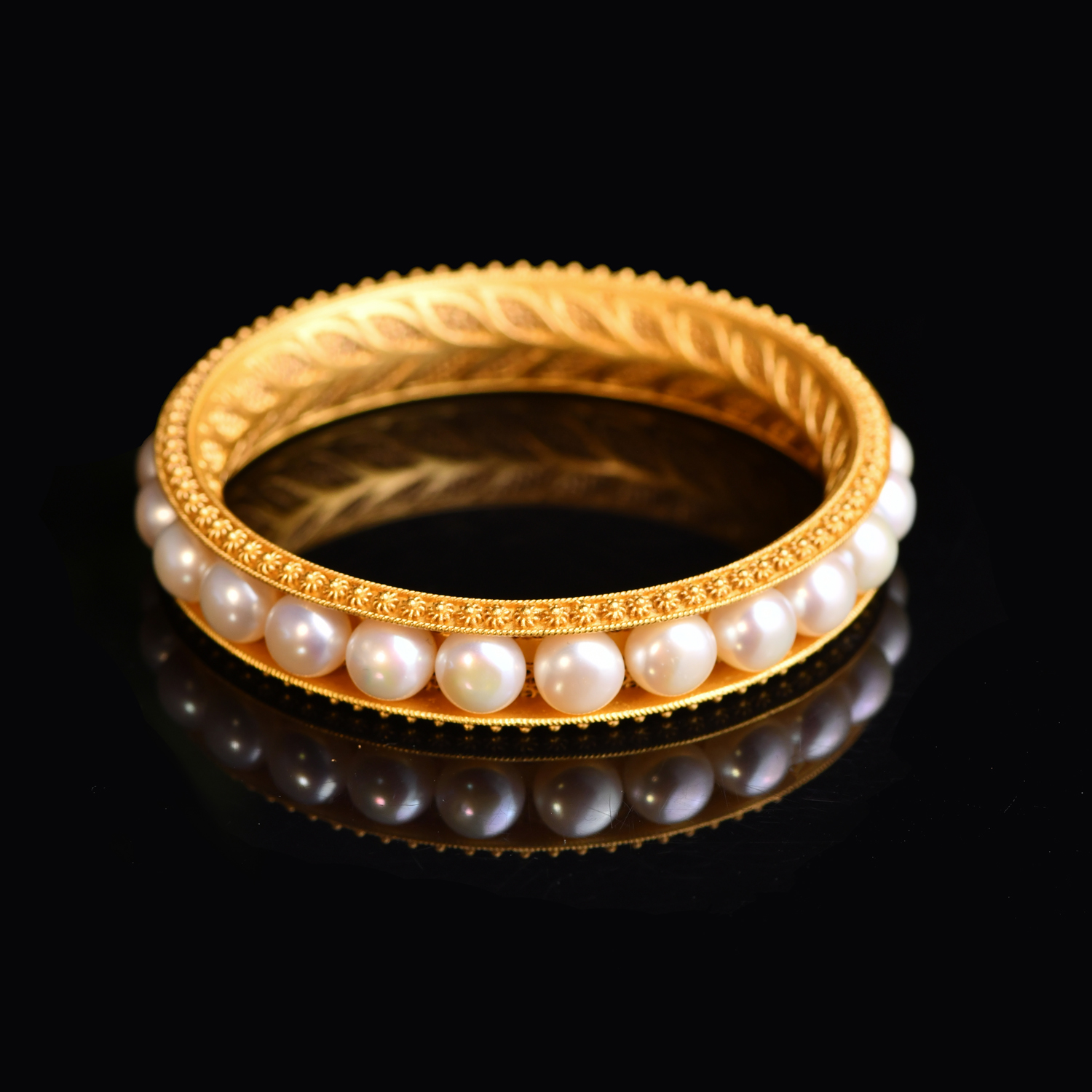 戊申堂【婉容】银鎏金珍珠手镯手工花丝非遗工艺送礼 国风珠宝商品图