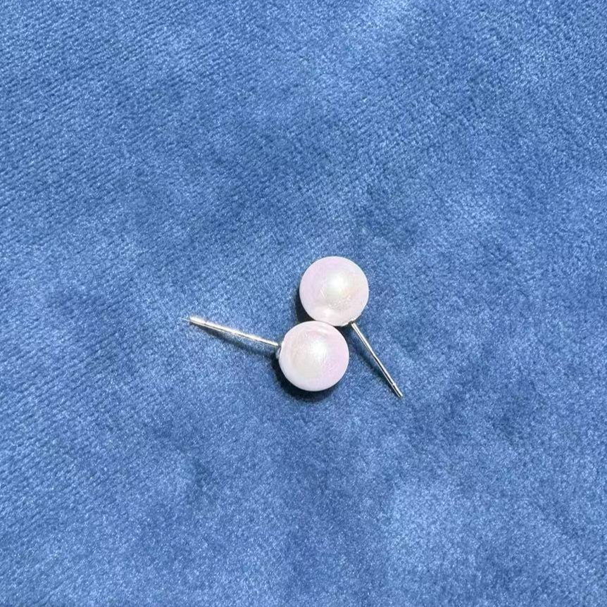 925银仿珍珠耳饰 【潮万福】S925银饰珍珠耳钉简约 白色小清新时尚