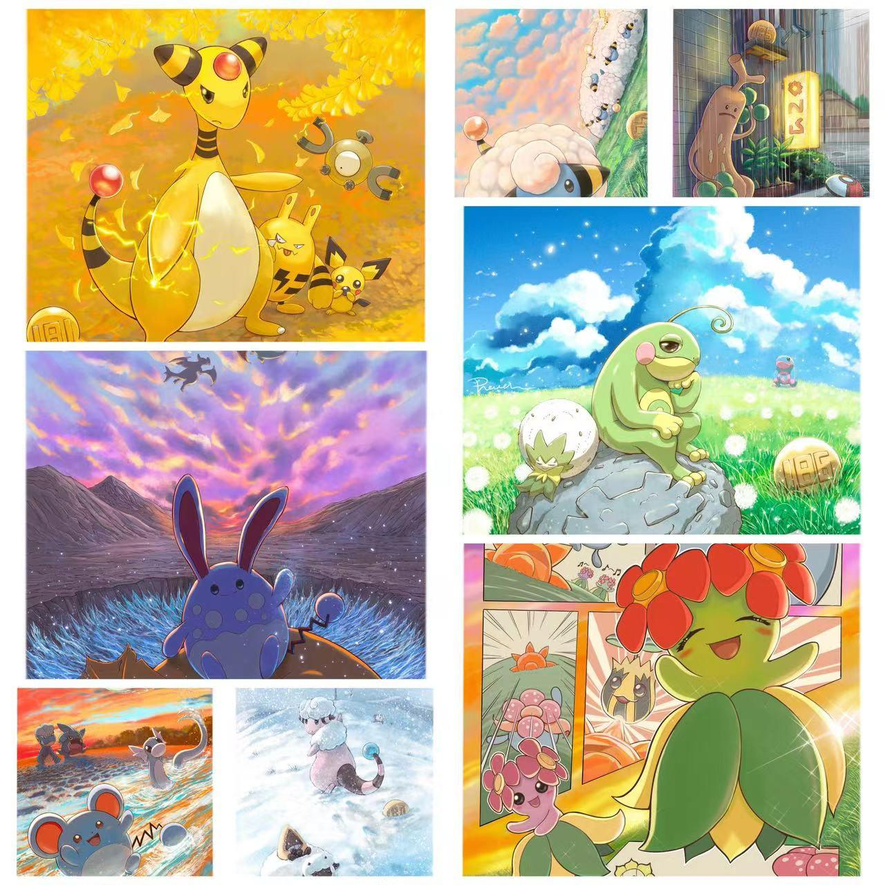 【抬箱】画师乌鸦宝可梦图鉴明信片（保4张草图+1金特典）共142张