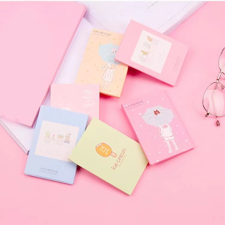 亚麻吸油纸 皮肤吸油面纸 便携式小清新脸部面部皮肤控油纸