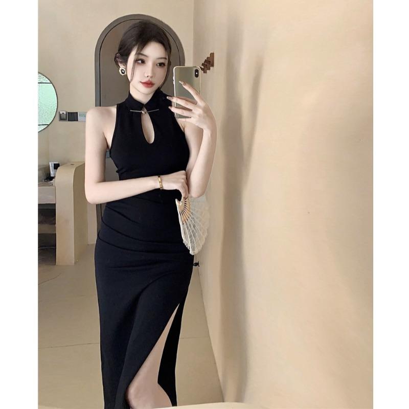 无袖旗袍新中式改良无袖旗袍年轻款气质少女高级感礼服连衣裙女早