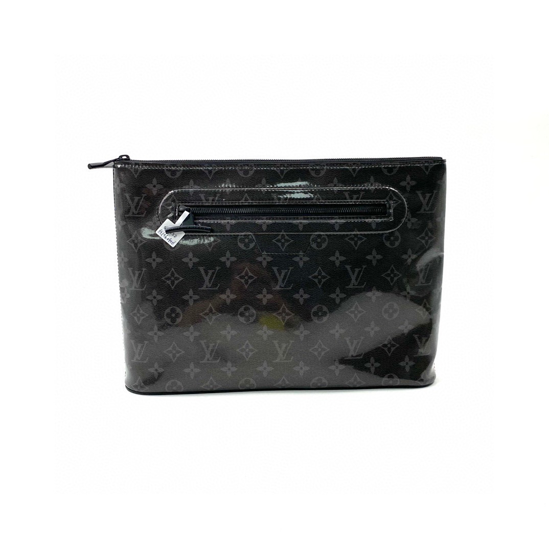 95新 LouisVuitton/路易威登  果冻皮黑老花手拿包 尺寸33/24时尚