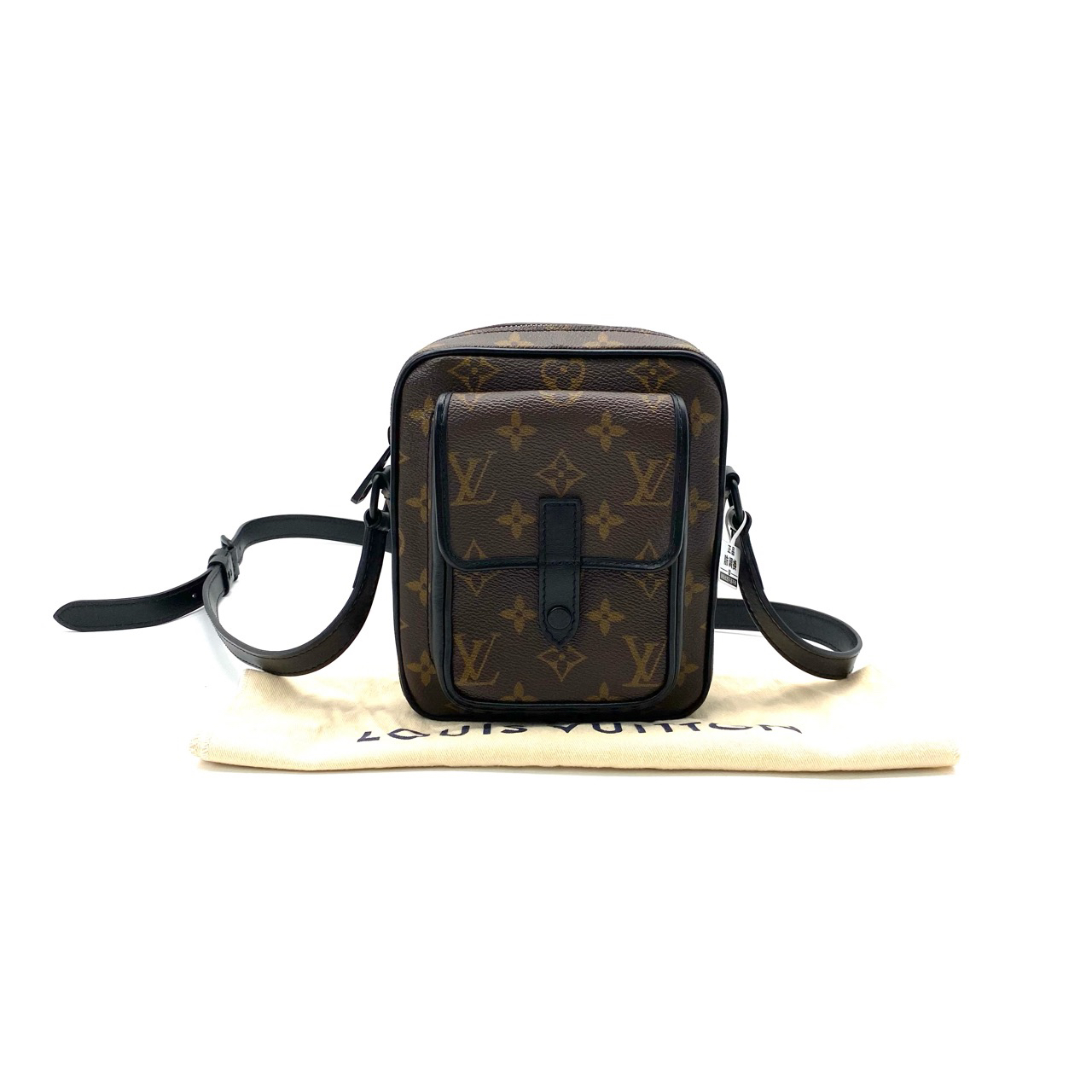 99新 LouisVuitton/路易威登 男士复古印花棕老花斜挎包  尺15/18