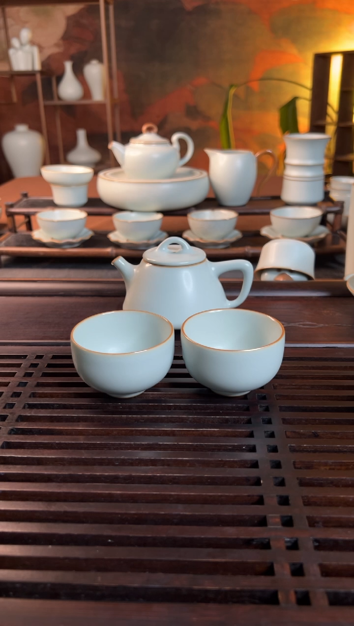 【闪购商品】瓷杯石瓢壶+温文杯2只