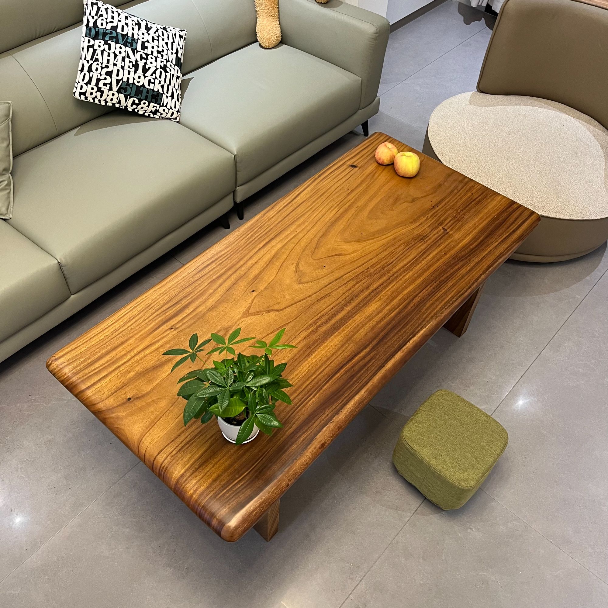 原木茶几整板无拼接胡桃木实木茶桌沙发茶几简约家用木风