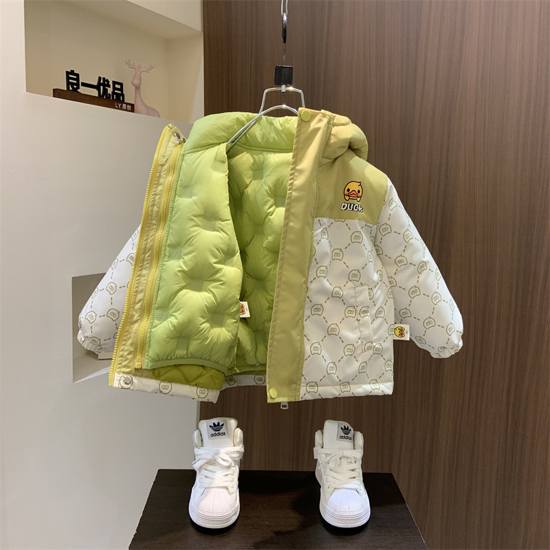 小黄鸭男童冬季三合一加厚棉服羽绒外套潮流冬装