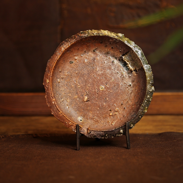 【草木堂】金猛柴烧粗陶茶托果盘壶承带窑汗纯手工泡台壶垫