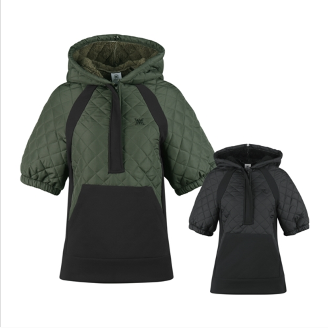 green on韩国高尔夫加绒连帽马甲短袖防风保暖刺绣冬季MW3W803W