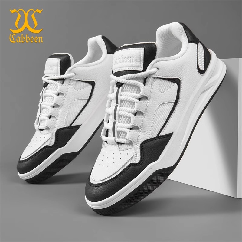 Cabbeen/卡宾专柜同款男鞋潮流皮鞋拼接舒适运动鞋休闲百搭板鞋