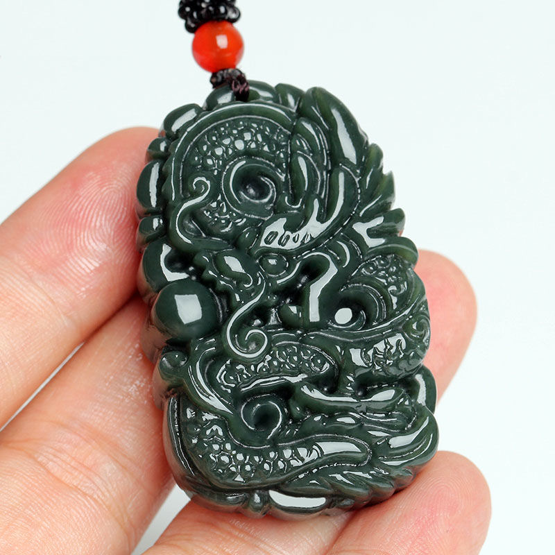 龙牌吊坠项链雕刻挂件和田玉龙凤呈祥龙行天下高端大气包邮新人享