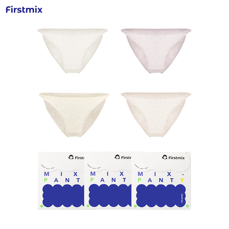 FIRSTMIX【4条】低腰细带天然花纱内裤抗菌薄款性感透气内裤推荐