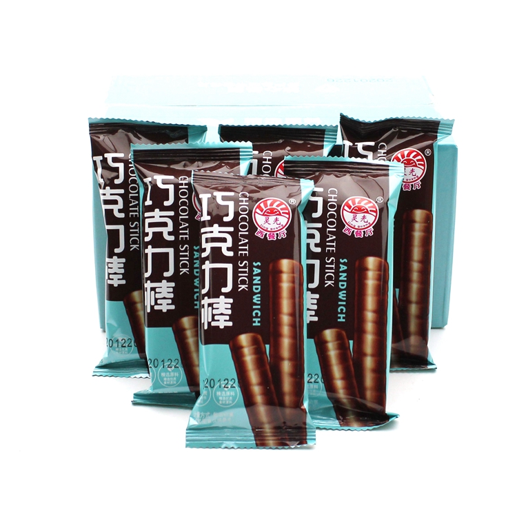 灵光西餐厅巧克力棒整箱散装休闲膨化食品童年怀旧网红小零食