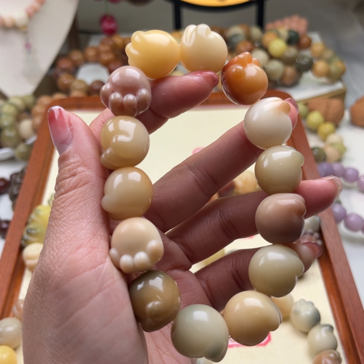 【闪购商品】白玉菩提吊坠浦*染PD17mm