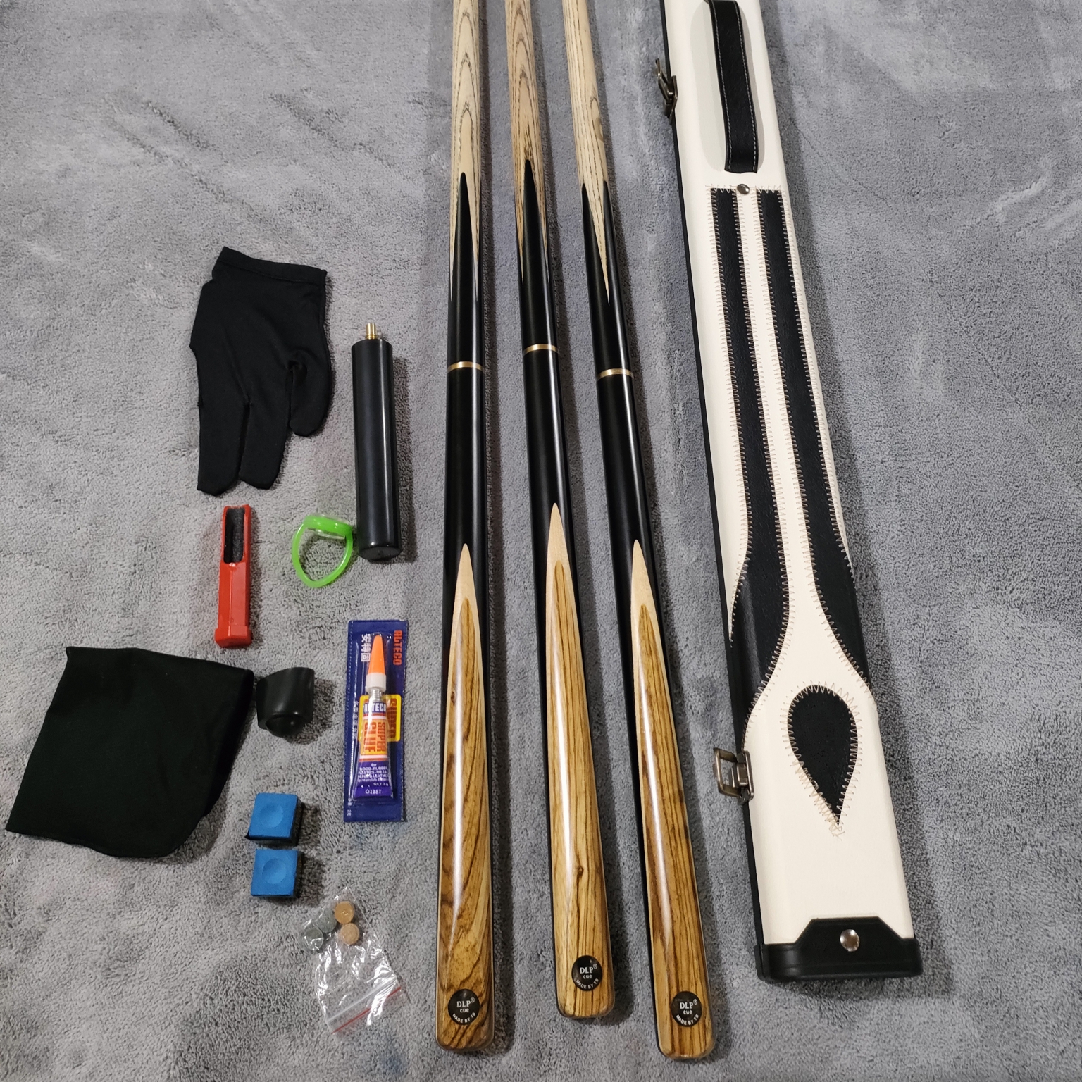 正品DLP波茨台球杆小头杆大头手工入门级斯诺克黑8九球3/4分体杆