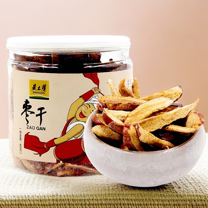 黄土情 枣干80g*2桶装红枣脆皮泡水干吃脆枣无核酥脆