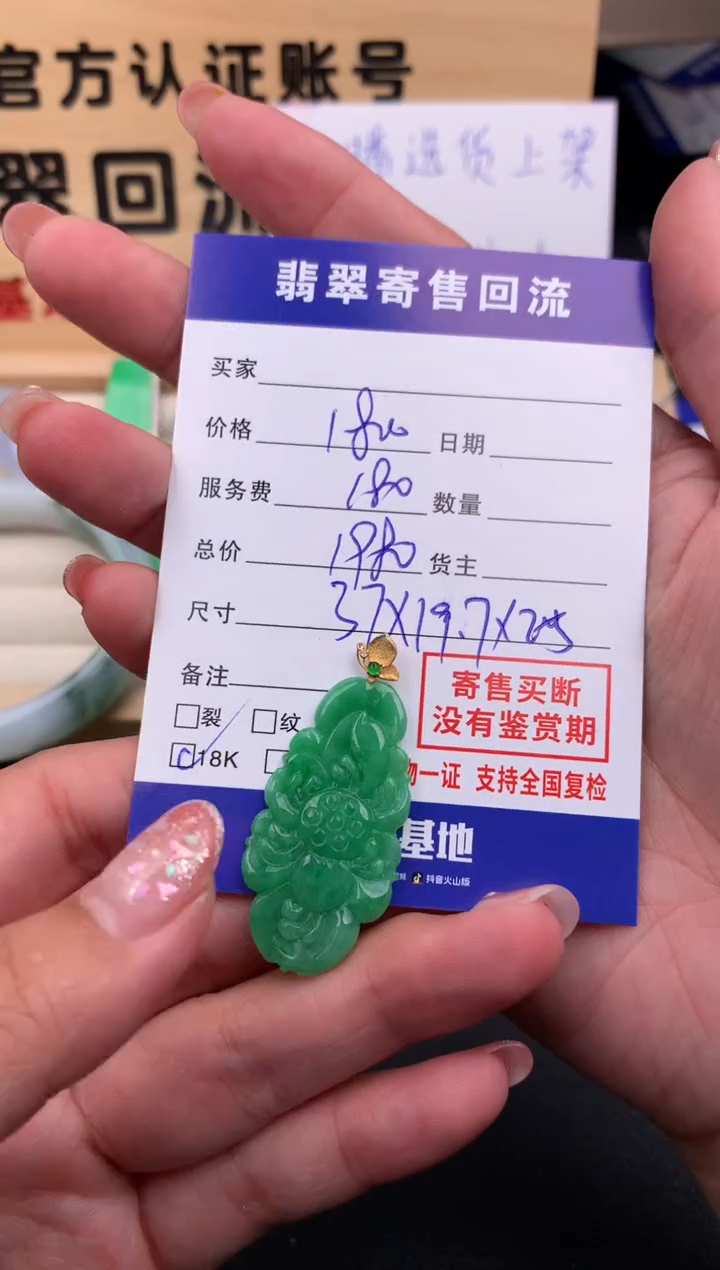 【闪购商品】翡翠颈饰18K金镶嵌10118539
