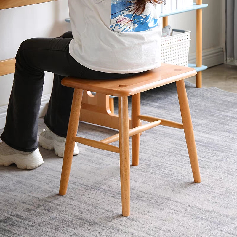 樱桃木方凳客厅家用换鞋凳小户型卧室梳妆凳休闲简约实用学习凳