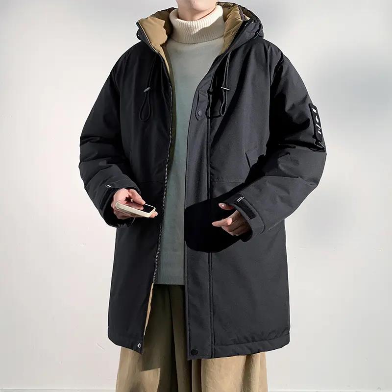 休闲中长款棉衣男士冬季新款潮牌加厚棉服防寒保暖棉袄冬装外套