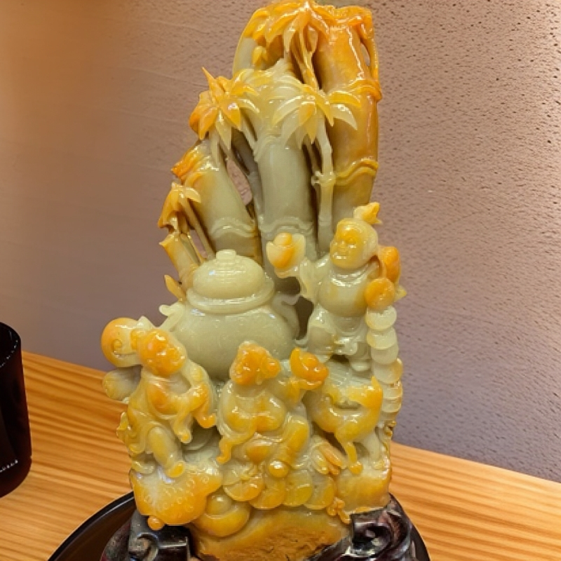 老挝北部石#竹报平安#家居摆件#个人收藏