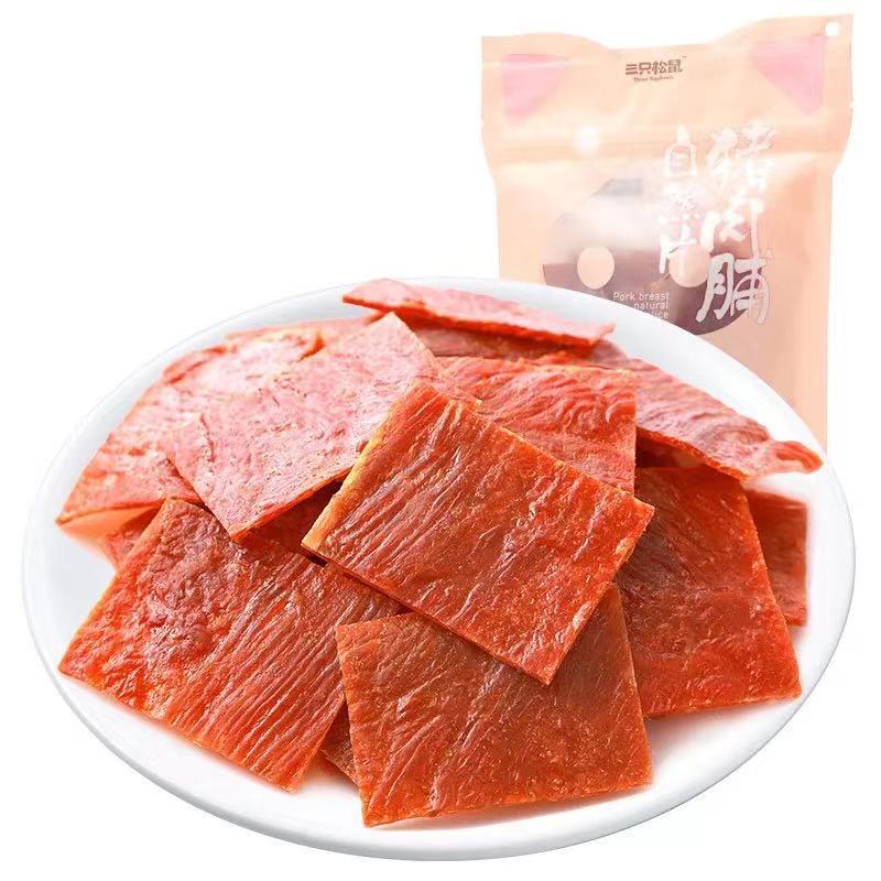 小扬哥三只|松鼠猪肉脯150g/袋自然片肉干休闲原味肉片零食包邮