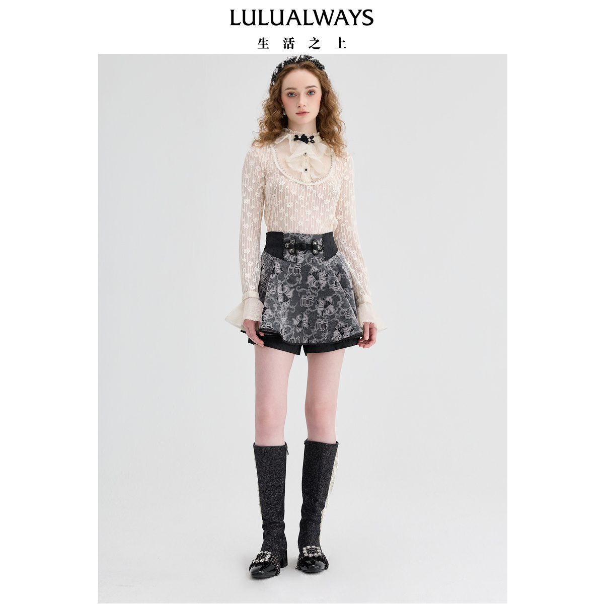 【商场同款】24秋季新款气质女人味百搭优雅蕾丝打底衫