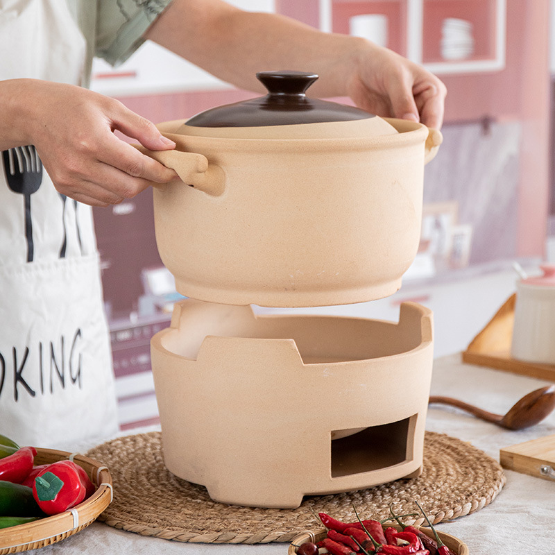 老式无釉陶瓷土碳炉烧烤炉子商用固体酒精炉木炭大火锅炉煲汤砂锅