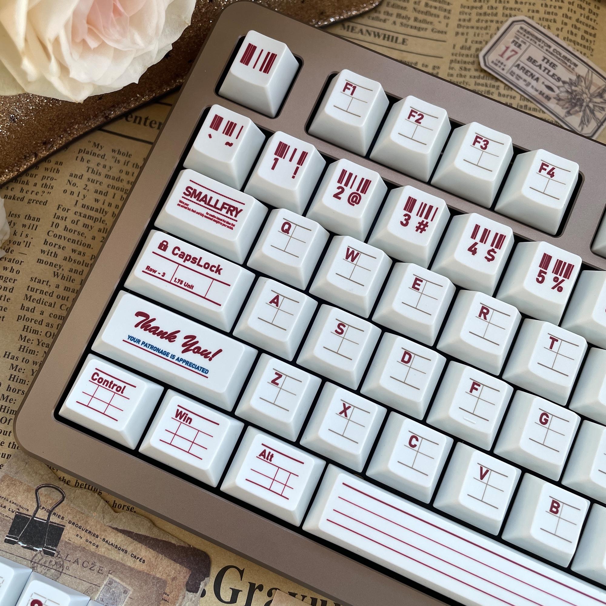 Fkkeys支票键帽原厂高度键帽pbt五面热升华键帽原创机械键盘键帽