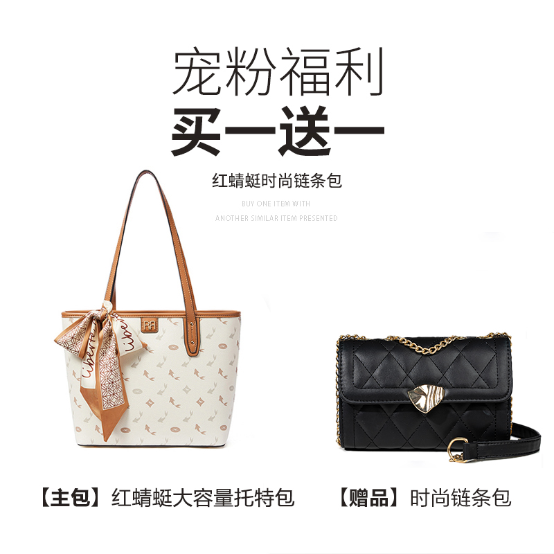 REDDRAGONFLY/红蜻蜓轻奢通勤百搭时尚大容量托特包女买一送一X