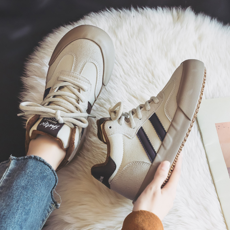 【加绒与不加绒】2024高帮秋冬新款休闲鞋爆款美拉德潮流设计感板鞋