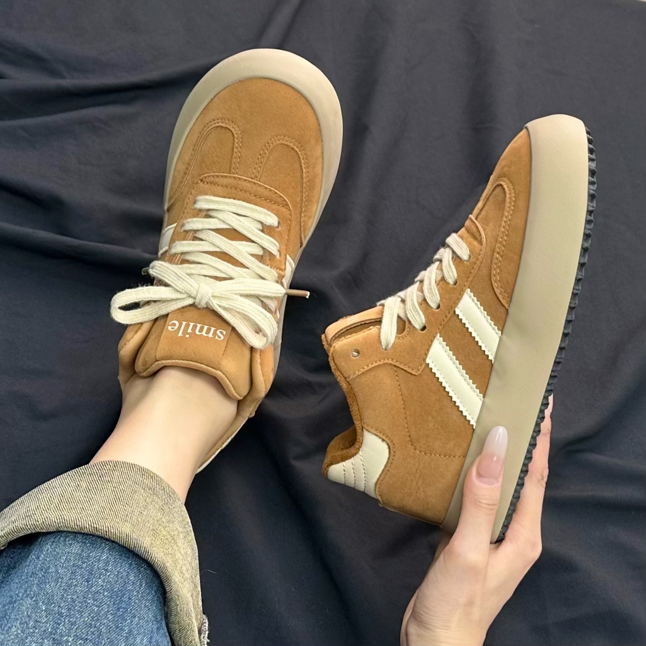 【Sai】2025高帮加绒与不加绒休闲鞋春夏新款爆款美拉德潮板鞋