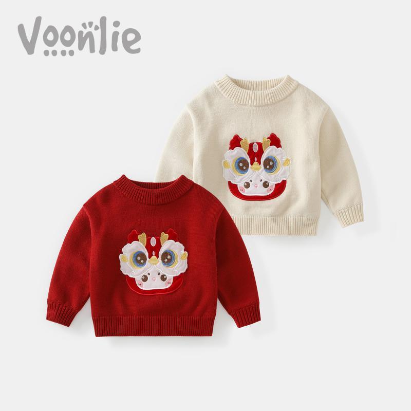 巴啦巴啦男女童毛衣秋冬24新款儿童针织打底衫加厚宝宝喜庆拜年31