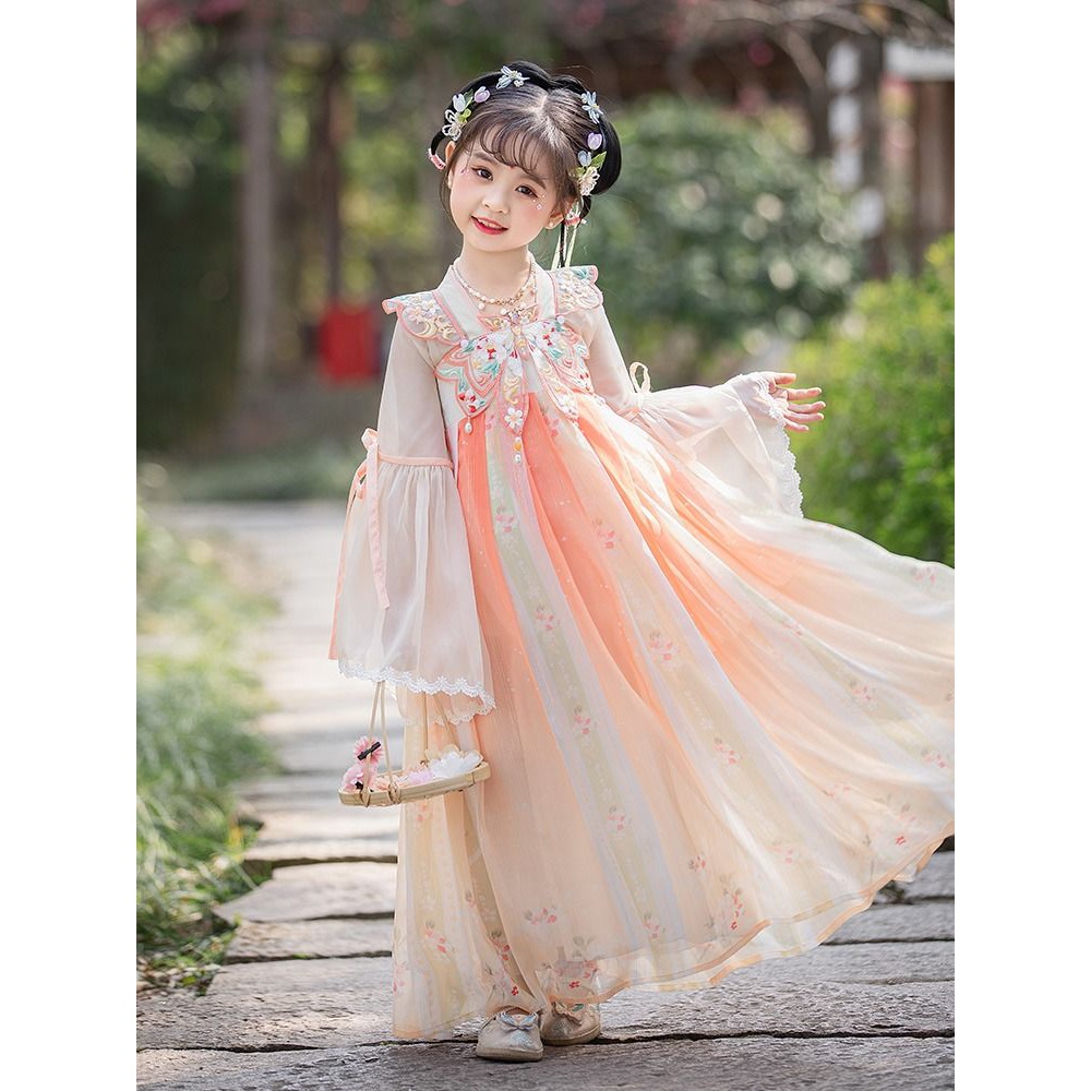 女童汉服春秋儿童花神古装仙气2023新款中国风连衣裙夏季超仙女孩