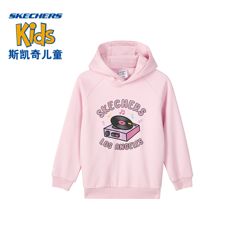 Skechers斯凯奇童装女童洋气印花休闲卫衣春秋中大童L421G087