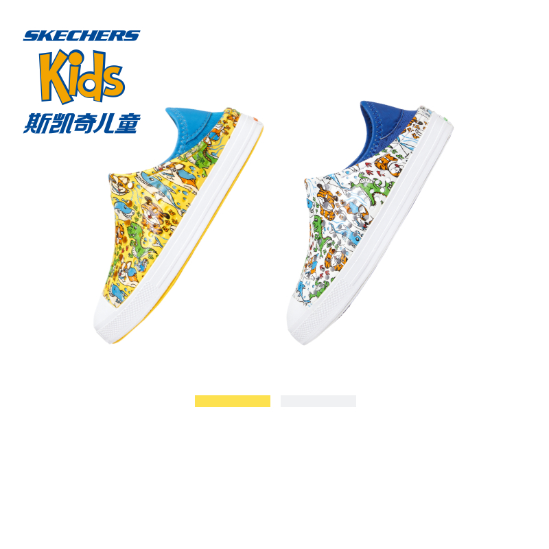 Skechers斯凯奇商场同款男夏季新款一脚蹬洞洞鞋卡通拖鞋406442L