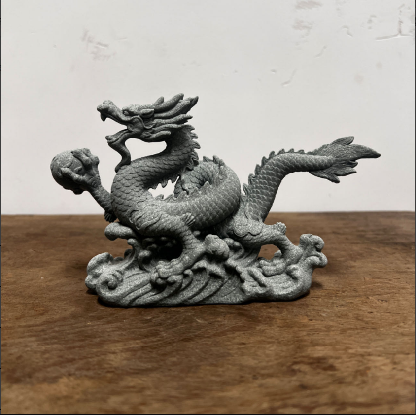 龙年青石摆件微景观假山小鱼缸盆景造景家居装饰品中国龙创意茶宠