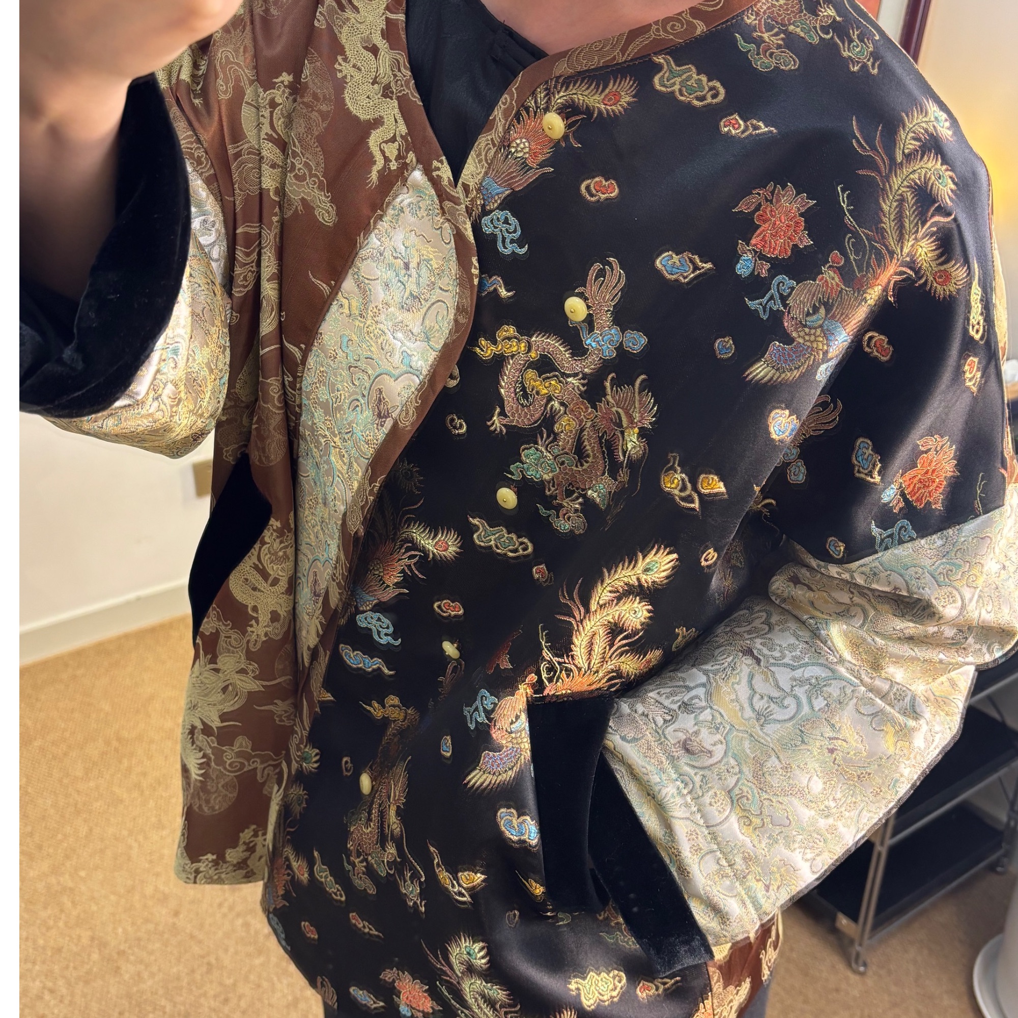 瀚宝家 网红爆款新中式刺绣拼接外套