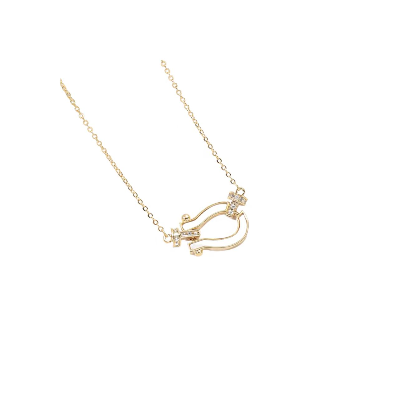 铜合金项链 时尚百搭简约u形项链