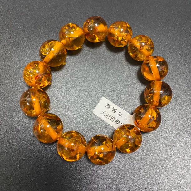   花珀 单圈 手串 