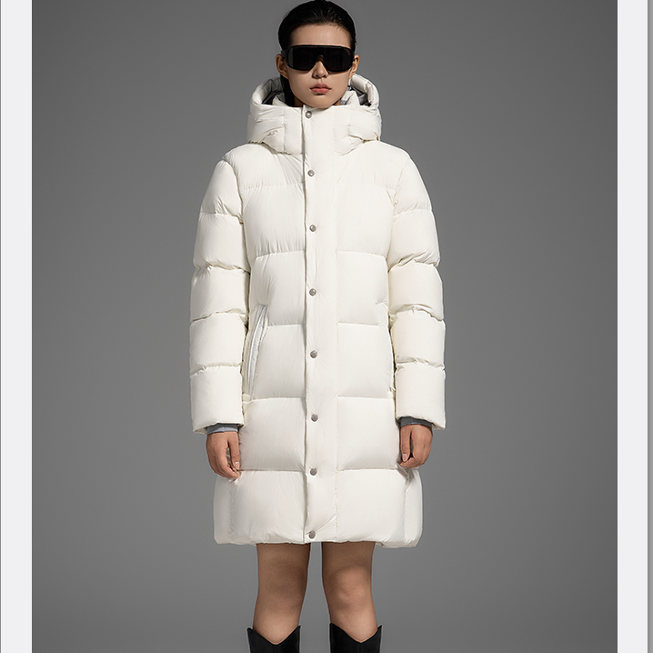 [裁缝方师傅家]中长款羽绒服95白鸭绒连帽保暖男女同款冬季时尚