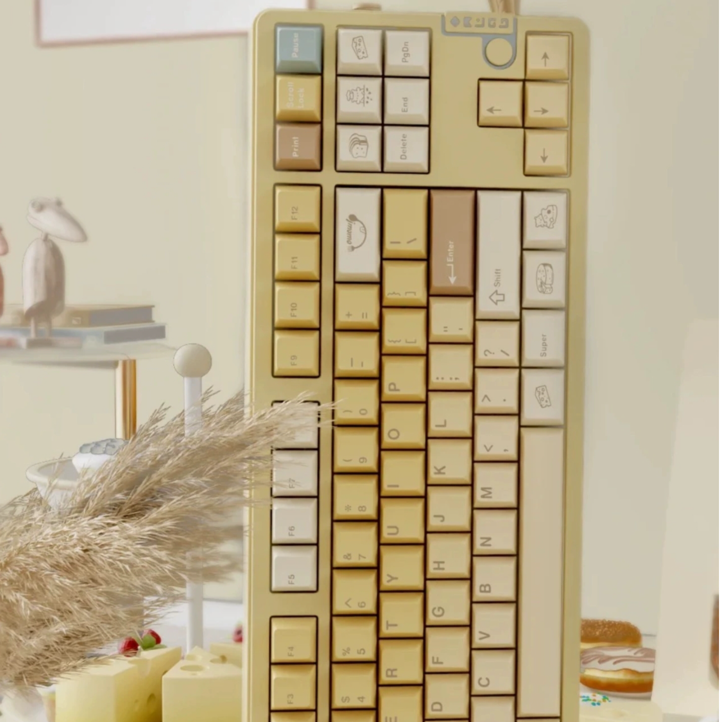 OWlab vento80黑金色7U无门牙机械客制化键盘FR4定热插拔客制化