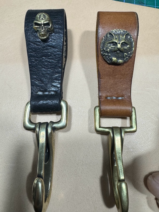 头层牛皮黄铜钥匙扣