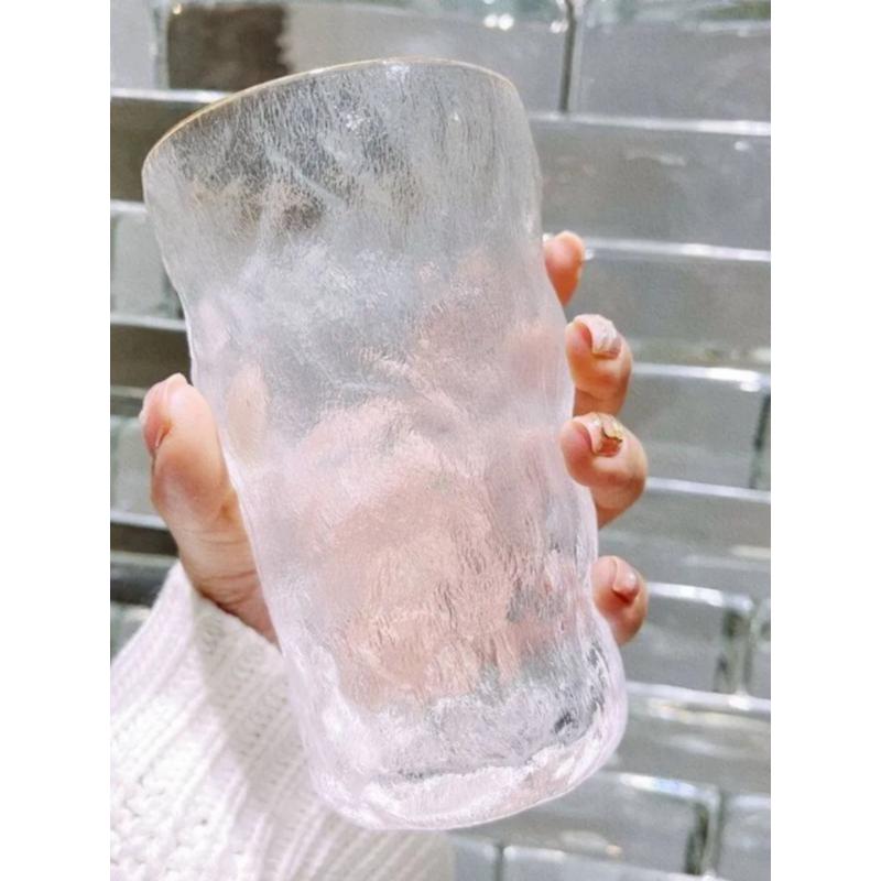 【破损包赔亏米福利 】冰川锤纹玻璃杯子女透明啤酒牛奶茶ins风男